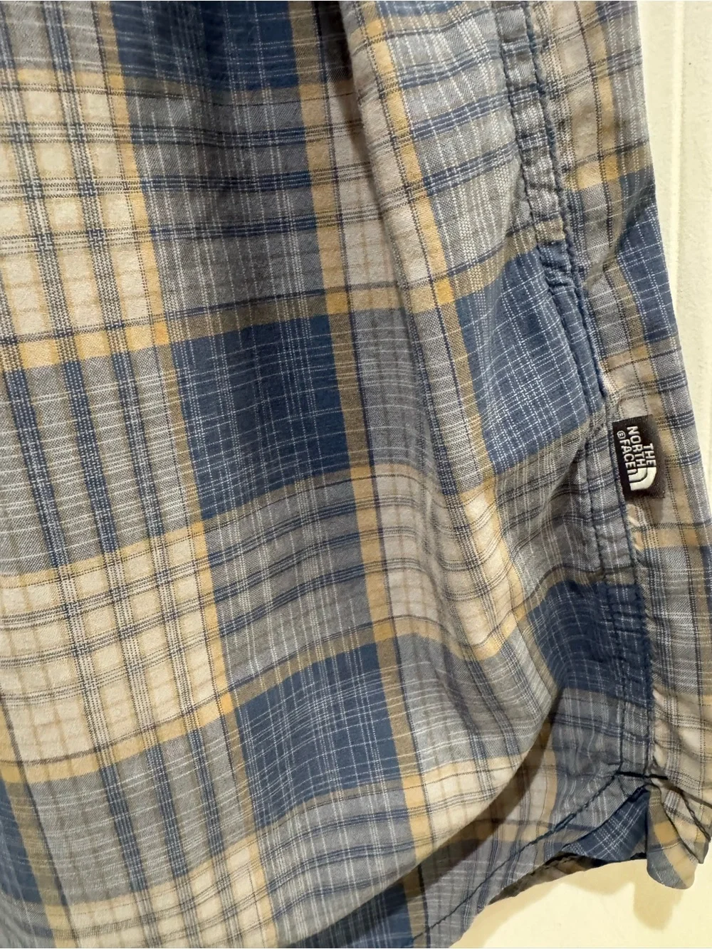 North Face Men’s Short Sleeve Button Up Shirt Sz XXL / TG Blue Plaid